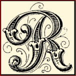 Ornate Vintage Monogram 'R' Stamp | Zazzle