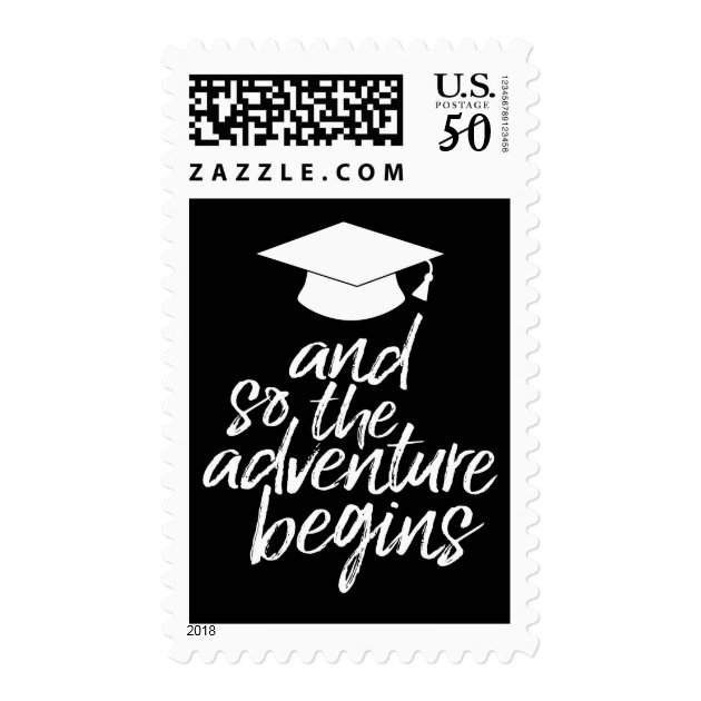 And So The Adventure Begins - Graduation Postage
