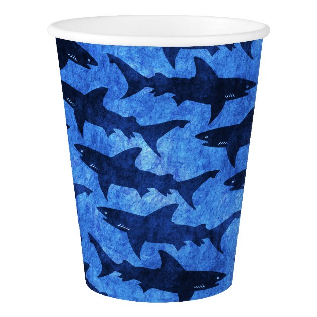 School Of Great White Sharks Beach Party Paper Cup