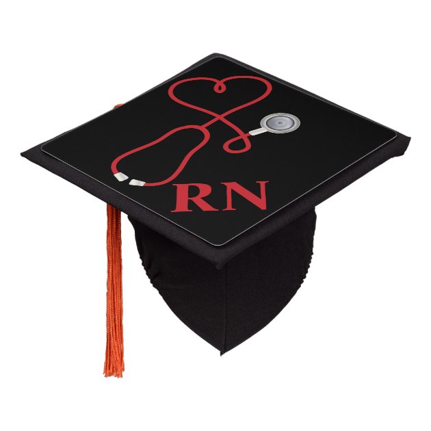 Medical Stethoscope With Heart Graduation Cap Topper