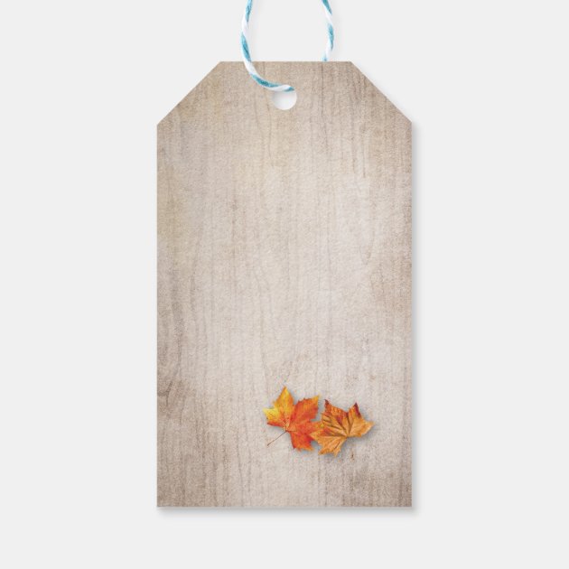 Autumn Gold Maple Leaves String Lights Thank You Gift Tags