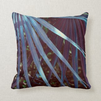 Blue Palmetto Dream Throw Pillow