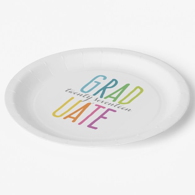 Cute Colorful Graduation Paper Plates