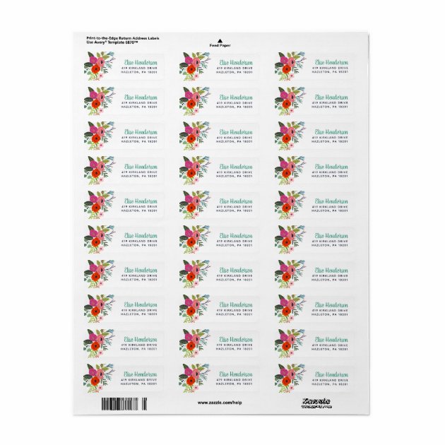 Bright Floral Personalized Return Address Labels