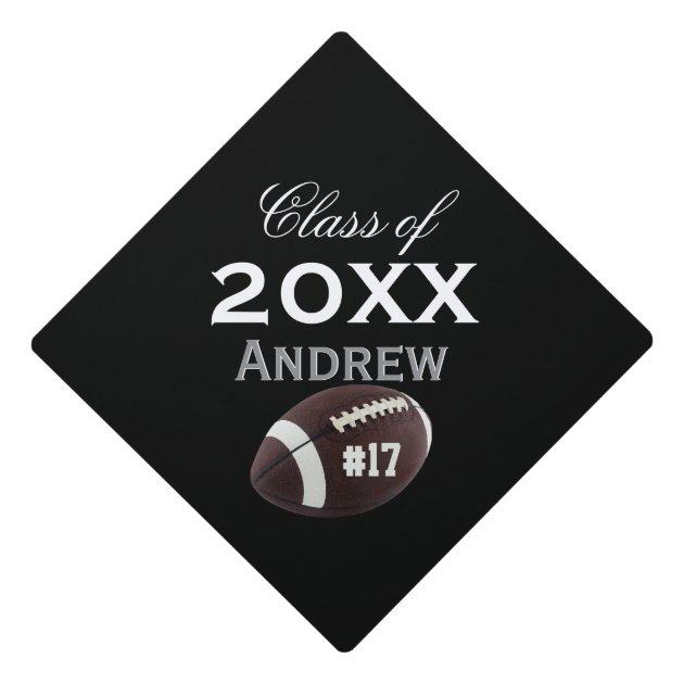 Personalized Football Any Color Class Of Year Graduation Cap Topper