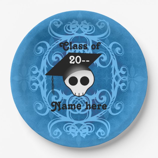 Personalized Skull Graduation Paper Plate