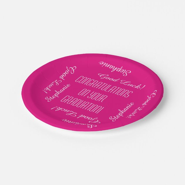 CHOOSE YOUR COLOR Graduation Party Repeating Names Paper Plate