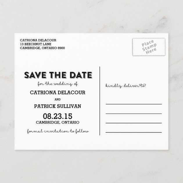 Rustic Hand Lettering Save The Date Postcard