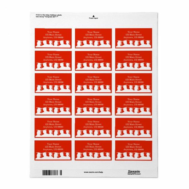Graduates Silhouettes Address Labels (Red)