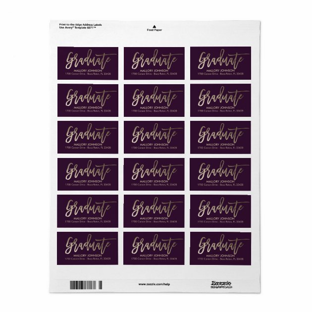 Brushed Glimmer EDITABLE COLOR Graduation Label