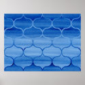 Blue Watercolor Ogee Pattern