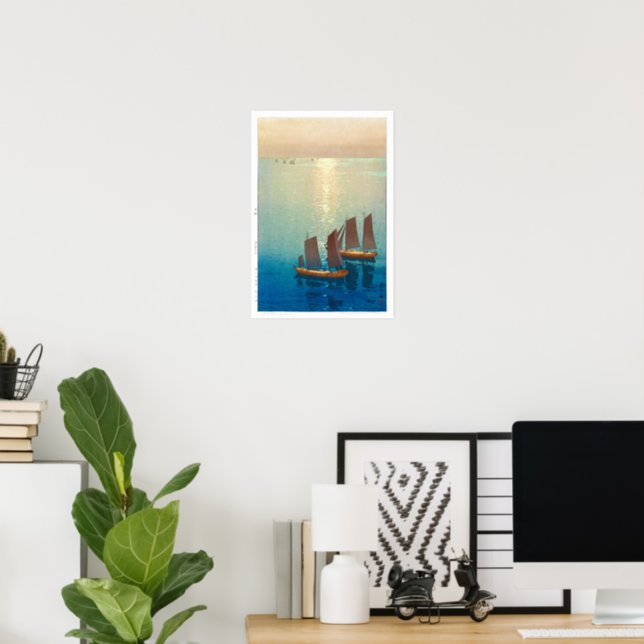 ukiyoe - Yoshida - 01  - Glittering Sea Poster (Home Office)