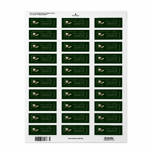 Classy Green And Gold Graduate Address Labels