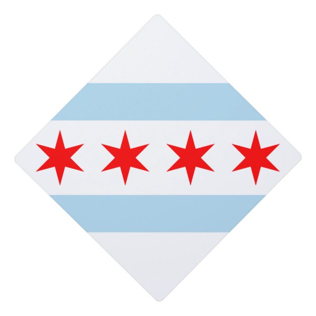 Chicago City Flag Graduation Cap Topper