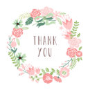 Floral Wreath | Thank You Stickers | Zazzle.com