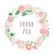 Floral Wreath | Thank You Stickers | Zazzle