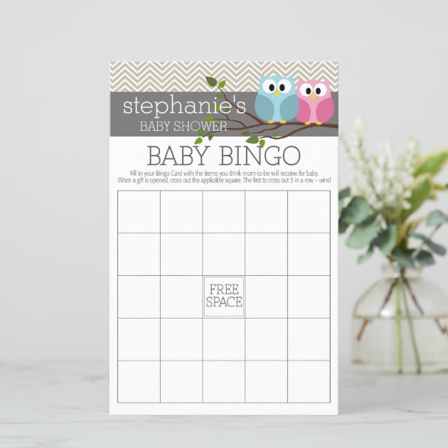 Baby Shower Bingo Game - Cute Owls