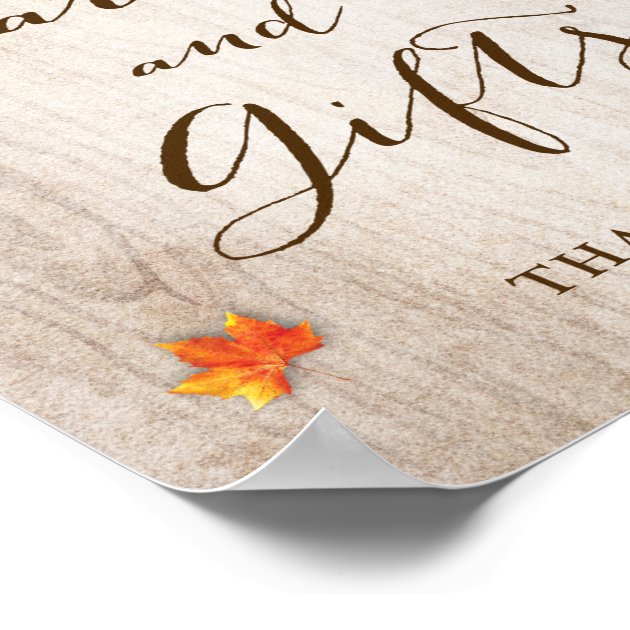 Rustic Autumn Leaves Lights Invitations & Gifts Sign