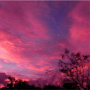 Pink and Blue Sunset Sunrise Sky Skies Photo Classic Round Sticker ...