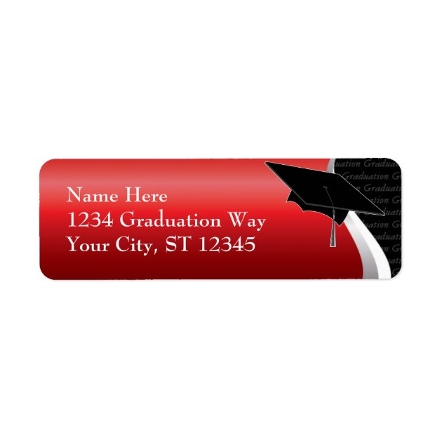 Red & Black Graduation Address Label