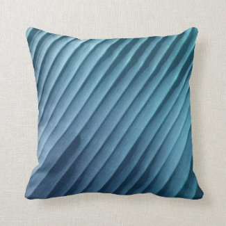 Leaf Blue Diagonal Throw Pillow