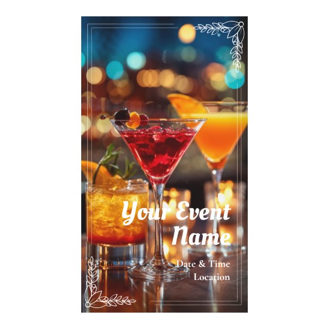 Elegant Cocktail Night Out Upscale Bar  Digital Templates (Front)