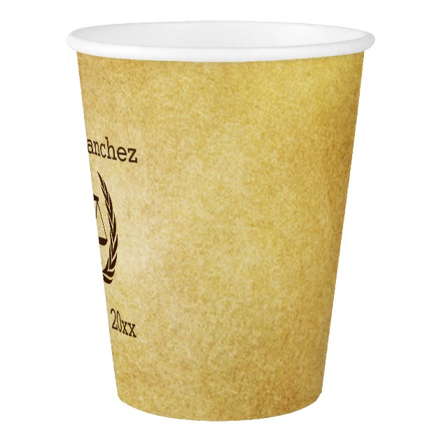 Classic Scales Of Justice Law School Graduation Paper Cup