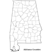 Alabama Counties Blank Outline Map Poster | Zazzle.com
