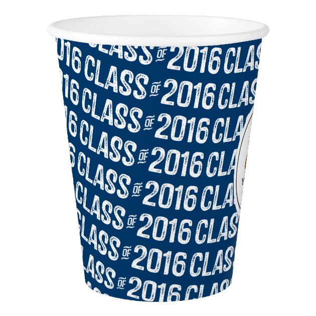 Modern Class Of 2016 Gold Grad Cap Custom Color Paper Cup