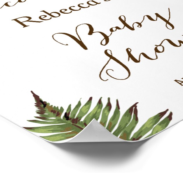 Tropical Leaves Pineapple Baby Shower Sign