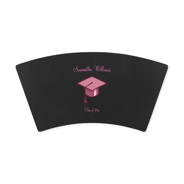 Pink Graduation Cap Paper Cup