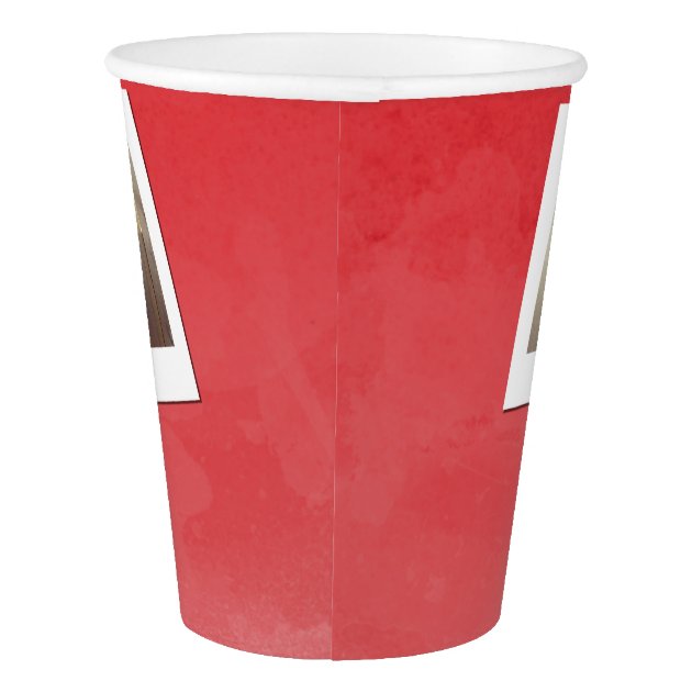 Red Watercolor 3 Photo Graduation Party Paper Cup