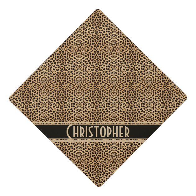 Leopard Spot Skin Print Personalized Graduation Cap Topper