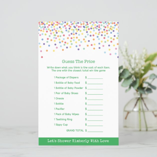 Baby Shower Game In Confetti Theme