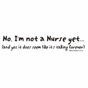 No, I'm Not a Nurse Yet Bumper Sticker | Zazzle.com