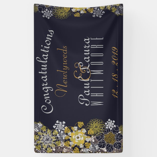 Elegant Floral Lace Party Wedding Banner