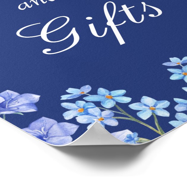 Forget Me Nots Blue Flowers Invitations And Gifts Sign