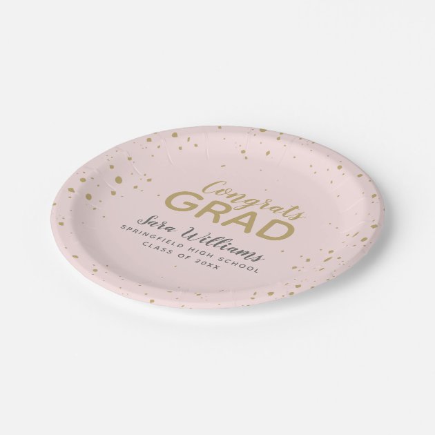 Modern Glitz Personalized Graduation Paper Plate