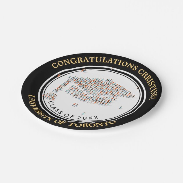 Congratulations With Little People Graduation Cap Paper Plate