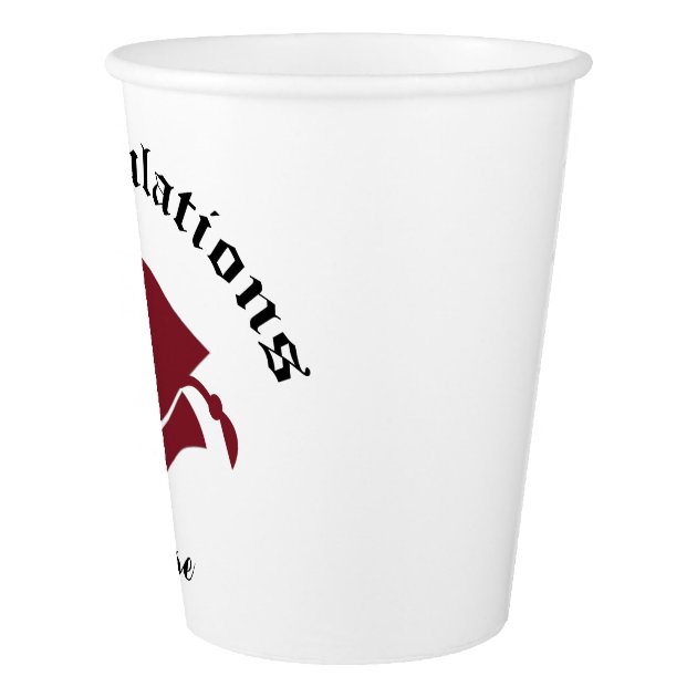 Customizable Congrats Graduation Cups - Maroon