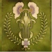 Vintage Art Nouveau Deco Majolica Floral Craftsman Ceramic Tile ...