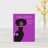 Fabulous African American Lady Birthday Card 