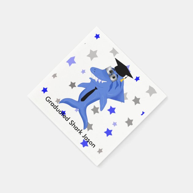 Graduated Shark Party Paper Napkin