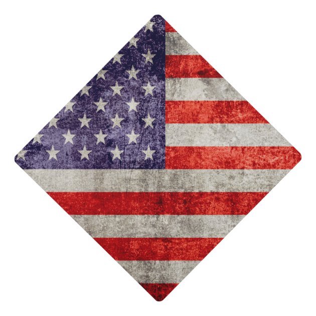 Falln Antique American Flag Graduation Cap Topper