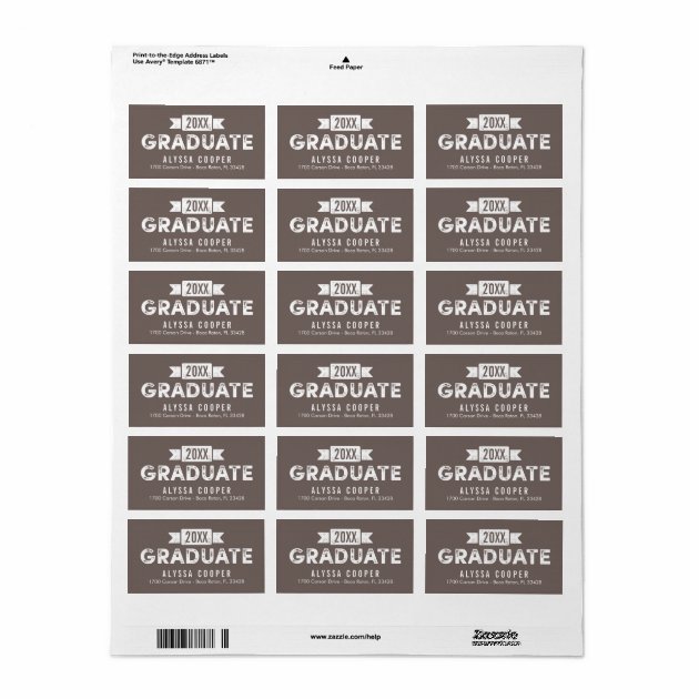 DREAMS Editable Color Graduation Address Labels