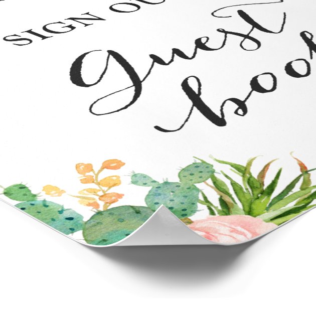 Sign Our Guestbook | Succulent Cactus Floral