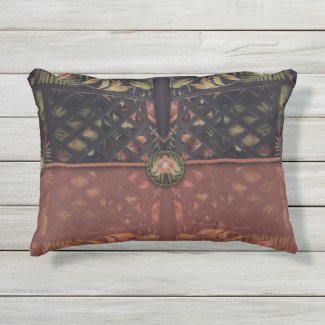 Tropical Latticework Clutch Outdoor Pillow