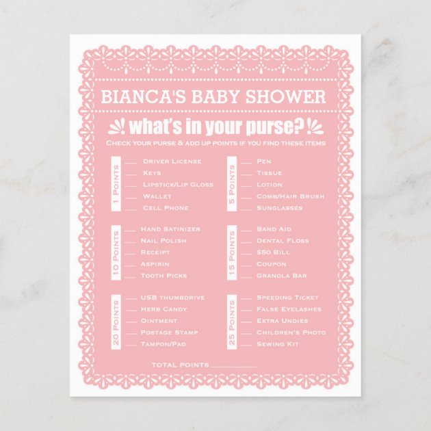 Baby Shower Games In Pink Papel Picado