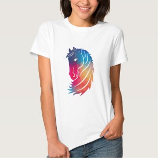 Colorful Geometric Pattern Horse Head T-shirt
