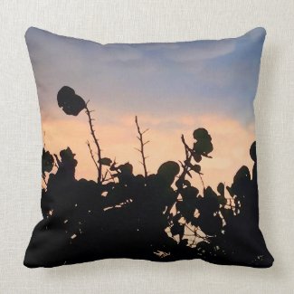 Black Lace Sunset Throw Pillow